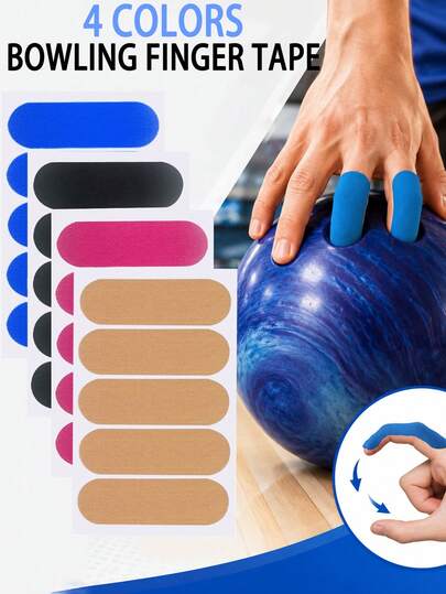 4 Colors Bowling Thumb Tape, Elastic Bowling Finger Tape, Precut Grip Tape For Thumb Hole, Sweat Resistant Thumb Insert Tape, Comfortable Fit Bowling Accessories For Men And Women