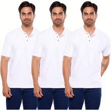 Alfani Paq 3 Playeras Polo para Hombre Manga Corta 100% Algodón - Vino/Marino Jaspe/Negro Jaspe - Ver 12