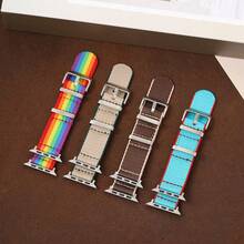 Multicolour Nylon Smartwatch Band Compatible With Apple Watch 11-1 SE Ultra 3 2 1 Compatible With Apple Watch 38/40/41/42/44/45/46/49mm Men Casual Strap - Mouldless - View 3