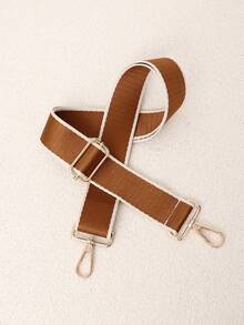Correa de cincha ancha con borde blanco y contraste de color minimalista, hebilla de metal ajustable con alivio de presión, correa de repuesto versátil para bolso de un solo hombro y bandolera, accesorio de bolso multicolor - Multicolor - Ver 5