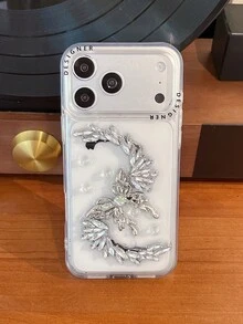 2026新款奢華水鑽翅膀蝴蝶手機殼，適用於 17、16、15 Pro Max、14 Pro、13，全包覆保護殼，適合女性 - 無色 - 查看 8