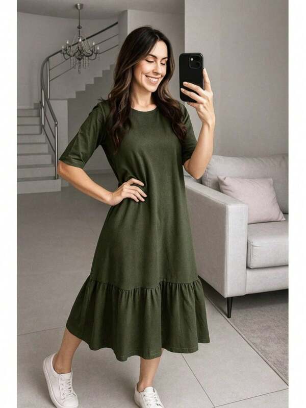 Vestido Midi babado