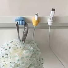 5pcs Thumb-Shaped Self-Adhesive Cable Clips, No-Drill Cable Organizer, Multi-Purpose Charging Cable/Network Cable/Power Cord Cable Management, Suitable For Desk, Kitchen, Bedroom Cable Storage And Organization, Random Color - Color and Style Are Random. - View 9
