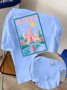 Colorful Print ALGERIA Pattern Unlocks Men'S White T-Shirt with  Codes, Breathable Summer Casual Tee for Men, Regular Round Neck Short Sleeves f - Weiss - Übersicht 7