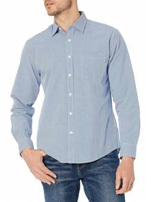 Essentials para hombre ajuste Regular manga larga camisa de cuadros - Blanco - Ver 20