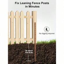 Fence Post Repair Stakes Kit – 75cm 29.5" Heavy Duty Ground Spikes For Broken Or Leaning Timber Posts – 2 Stakes Repair 1 Post - 4 PCS - View 7