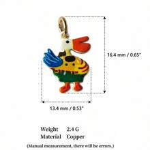 1pc DIY Colorful Summer Oil Drop Cute Animal & Plant Pendant Necklace, Fashion Pastoral Style, Dopamine Style Fashion Necklace, Stainless Steel Vacuum Plated 18k Gold, Displaying Women's Fashion Charm Item, Pendant For Jewelry Making, High-End Jewelry, Stainless Steel Accessory - Multicolor - View 33