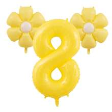 3pcs Giant 40 Inch Lemon Yellow Number 0-9 Balloon Set, Includes 18 Inch Fresh Daisy Balloons, Suitable For Birthday, New Year, Anniversary, Anniversary Party Decoration, 40 Inch Large Number Birthday Balloons - Number - View 15