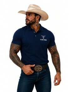 MHP Men's Texas Premium Country Pawn Polo Shirt - 藏蓝色 - 查看 3