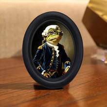 1pc 3D Black Oval Vintage Picture Frame, Gothic Style, Horror Atmosphere, Halloween Thanksgiving Autumn And Other Holiday Decor, Exquisite Home Decor, Office Decor Art - 7 - View 4