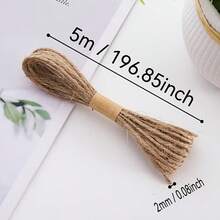 1 Bundle Thick Natural Jute Rope 196.85 Inches - Handmade Packaging Rope, Suitable For Plant Support, Weaving, Gardening And Handicrafts, Garden Binding Knots, Compatible With Valentine's Day Gift Wrapping - A - View 2