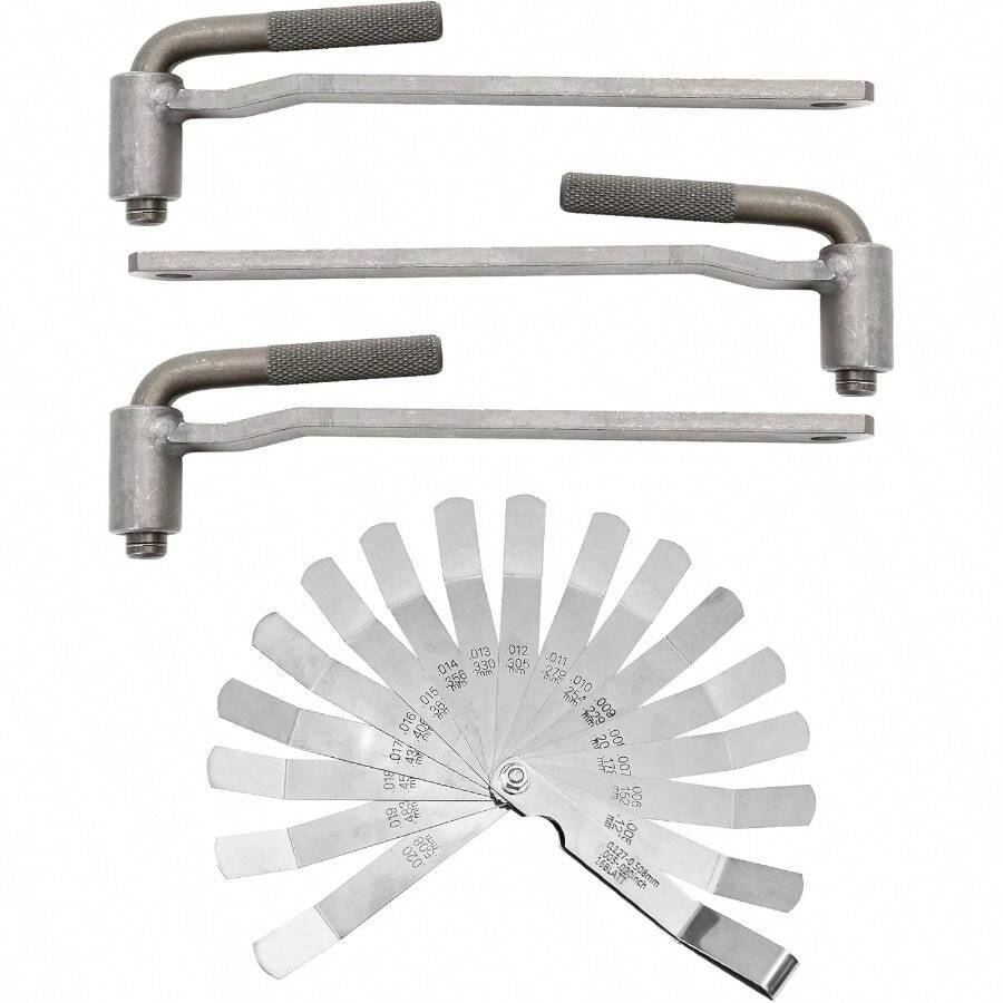 4pcs Motorcycle Adjustment Adjusting Tappet Wrench Set 8mm 9mm 10mm Engine Screw Feeler Gauge Repair Kit, Hexagonal Square Spanner, Universal Sleeve Metal Calibrador De Vlvula Para Motor - A - View 1