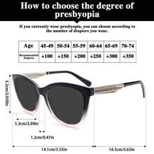 1pc Oversized Cat Eye Grey Lens Reading Glasses, Leopard Print Design, With High-Quality Metal Hinges, Suitable For Women's Daily Wear - Ash - View 11