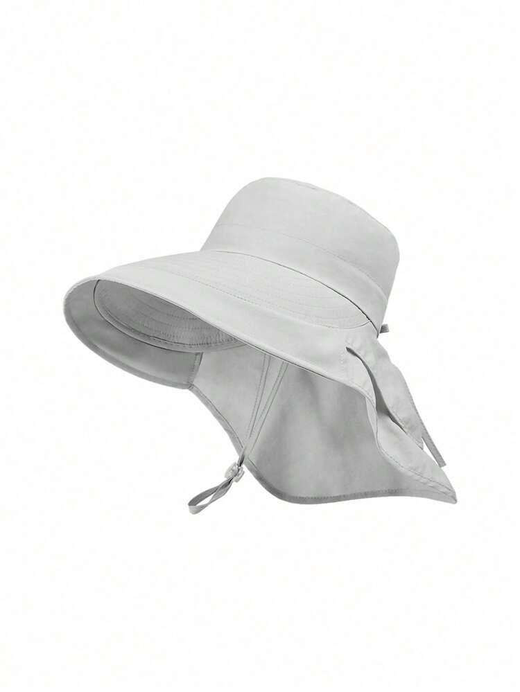 ZGUM 1 Piece Women's Wide Brim Bucket Hat For Outdoor Activities, Protective Sun Hat For Summer, Travel, Beach, Festivals - 淺灰色 - 查看 1