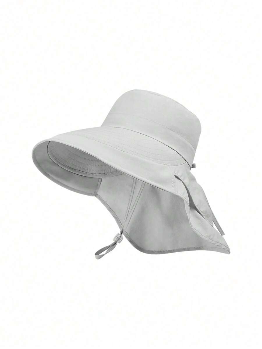 ZGUM 1 pieza Sombrero de cubo de ala ancha para mujer para actividades al aire libre, sombrero de sol de protección para verano, viajes, playa, festivales