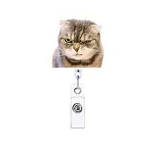 1pc/2pcs/3pcs Acrylic Cat Expression Retractable Rotating Badge Reel Doctor Nurse Keychain ID Holder - Multicolor B - View 20