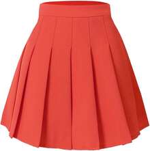 Hoerev - Falda Corta Plisada de Cintura Alta para Mujer y niña - Cintura elástica gris - Ver 1