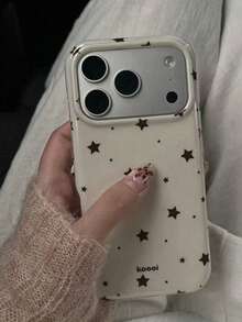 Vintage Black Brown Tortoise Shell Foil Texture Phone Case Compatible With IPhone 16/17 Pro Max, Apple 15 Soft Shell, 14 New 12 Pro Full Coverage 13 Pro Max Shockproof Protective Cover For Women - White - View 1