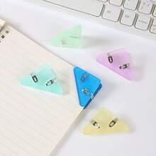 1/5/30pcs Transparent Triangle Clips, Office Stationery, Book Clips, Test Paper Anti-Curl, Acrylic PP Storage Document Folder - Multicolor - View 5