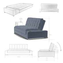 HOMEMAKE FURNITURE Sofá Cama Matrimonial Multifunción cojín de Respaldo Reversible Sofa de Sala, Sofá Cama Convertible, 2 Portavasos, Hecho en México - Azul - Ver 7