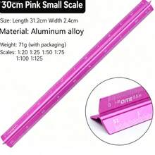 Lightweight Aluminum Triangle Ruler - 1pc, 30cm, Colorful Design - Drawing, Painting And Measuring Tool - Multiple Styles - View 8