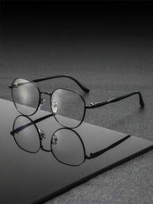 1 Paar Herren-Brille mit Metallrahmen, rund, akademischer Stil, minimalistisch, bequem, neutral, intellektuelle Modebrille, geeignet für Debattierwettbewerbe, Lesekreise und Studentenorganisationen - Transparent - Übersicht 13