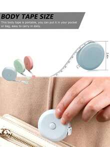 1pc/2pcs Retractable 60 Inch Soft Mini Tape Measure, Suitable For Waist Measurement, Small Object Measurement, Handicrafts, Outdoor Portable, Office And School - A - View 7