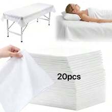 20/100pcs Disposable Bed Sheets, Suitable For Beauty Salon, Spa Massage Services, Non-Woven Breathable Bed Sheets, Size 80*180 Cm, Applicable For Tablecloth, Eyelash Extensions, Tattoo, Travel And Other Fields. - White - View 11