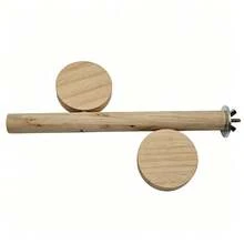 Parrot Natural Wood Round Combination Perch Stand, Pine Wood Dual Platform Perch Rack, Suitable For Tiger-Striped, Peony, Cockatiel, General Resting And Jumping Platform - Multi-functional Combination - View 7