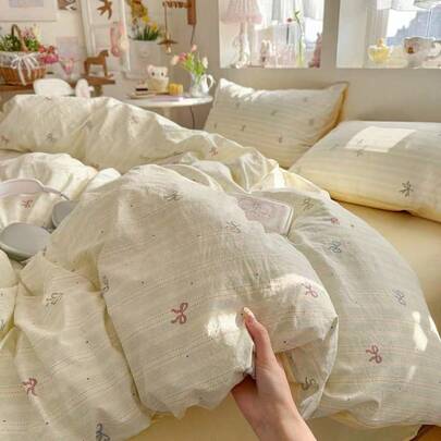 3pcs 100% Polyester Floral Lightweight Comforter Set, 2 Pillow Shams + 1 Comforter Cover (No Bed Sheet)