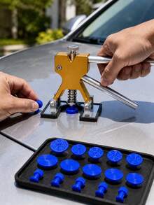 Pops A Dent Dent Repair Kit, Car Dent Puller PDR Tool, Adjustable Gold Dent Lifter, Glue Pulling Tabs, Dent Removal Tool For Car, Truck, SUV, Motorcycle, Refrigerator Body Dent Repair, Hail Damage Door Dent DIY Repair - A - View 3