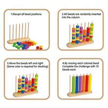 Montessori Early Education Rainbow Beads, Color Sorting Cognitive, Number Enlightenment Educational Toys For Children, Birthday Gift For Boys And Girls - Multicolor - View 3