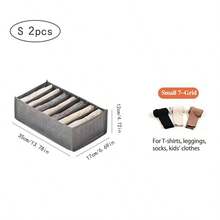 Foldable Fabric Storage Box, 7/9 Grid Drawer Style Organizer Bin For Jeans, Pants, Underwear, T-Shirts Etc, Wardrobe And Dresser Storage, Dorm Closet Pants Divider - Grey - View 15
