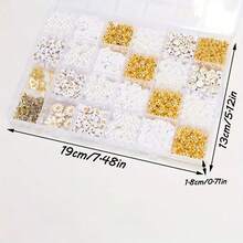 1000pcs DIY Faux Pearl Bracelet Making Kit, Including Daisy Charms, Acrylic Gold Letters And Alloy Charms, Heart Gold Beads, Pastoral Style Women's Jewelry Making Material Pack - A - View 2