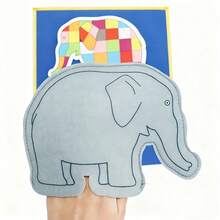 2Pcs Felt Hand Puppets, Emma The Plaid Elephant, Perfect For Classroom Storytelling, Themed Party Gifts, Decorations, And Back-To-School Essentials. - Multicolor - View 6