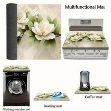 1pc 2D Floral Kitchen Countertop Mat, Diatomaceous Earth Material, Highly Absorbent, Suitable For Tableware, Coffee Machine, Microwave, Etc. Fashionable Watercolor Design, Ideal Choice For Modern Kitchen. - Multicolor - View 7