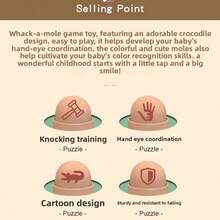 Smooth Crocodile Whack-A-Mole Toy, Baby Hammering Game, Dual Hammers Durable Drop-Resistant Educational Enlightenment Toy, Baby Hand Strength Training, Parent-Child Interactive Desktop Small Toy. - Multicolor - View 13