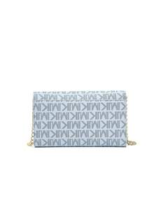 Dedoo PU Leather Dual-Color Letter Print Casual Shoulder Bag, Envelope Bag, Chain Shoulder Bag, Crossbody Bag, Women's Style, Fashionable And Versatile - Blue - View 8