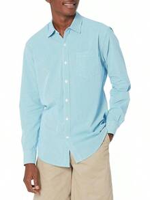 Essentials para hombre ajuste Regular manga larga camisa de cuadros - Blanco - Ver 29