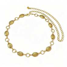 1Pc Niche Vintage Antique Gold Splicing Waist Chain For American Western Denim Outfit - Antique Pattern Gold - View 3
