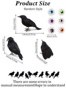 Halloween Black Crow Decor: 5ft Realistic Feather Crow Statue, Perfect For Witch Theme Decor, Haunted House, Halloween Party And Spooky Home And Garden Decoration - Multicolor - View 6