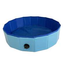 1pc Foldable Portable Pet Bathtub, Suitable For Different Sizes Of Dogs For Bathing And Water Play, Pet Water Basin, Blue And Red - Multicolor - View 18