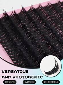 280pcs, 14 Rows, Cluster-Style False Eyelashes, Mixed Length Ranging From 8 To 16 Mm, 3D Russian-Style Voluminous Individual False Eyelash Clusters, Black False Eyelashes For Makeup Use. - 查看 4