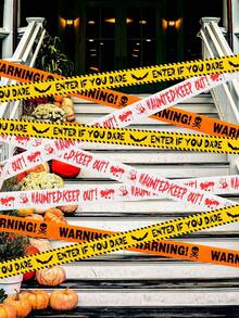 3 Rolls 5m Halloween Horror Warning Tape, Pirate Print Horror Caution Line, Suitable For Horror Zombie Party Outdoor Crime Scene Decoration, Holiday Supplies, Indoor Decoration, Outdoor Decoration, Halloween Party Decoration Supplies - Halloween Mix - View 5