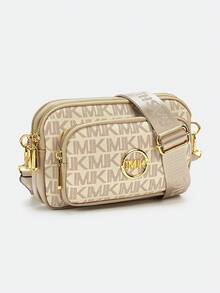 2026 New Classic Versatile Solid Color PU Waterproof Rhombus Design Retro Fashion Metal Animal Logo Decor Shoulder Bag, Square Bag With Letter Pattern, Suitable For Shopping. Animal Print Women Handbag, New Year Edition. - Beige - View 2