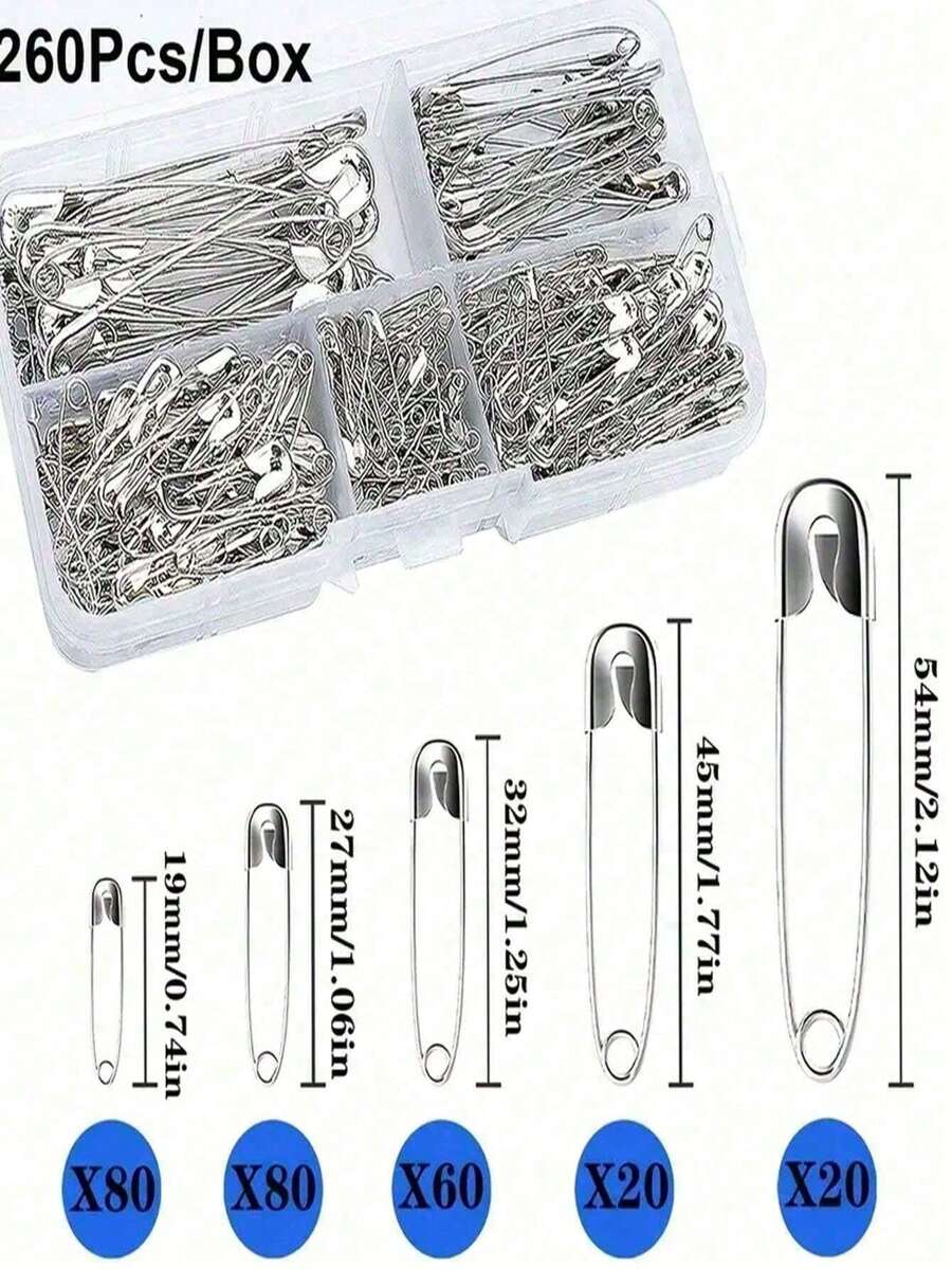260pcs Rust-Proof Silver Head Pins DIY Sewing Accessories - Multicolor - View 1
