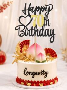 1pc Numeric & English Happy Birthday Cake Topper, Suitable For 18th, 15th, 20th, 21st, 25th, 30th, 50th, 60th, 70th Birthday Party, Wedding, Anniversary Celebration - Multicolor - View 12