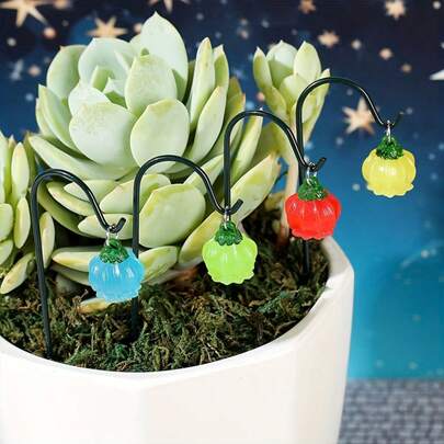 Juego de 14 piezas. Ganchos de arte de hierro creativos + Accesorios de bonsái de resina (Flor de linterna), Ganchos de arte de hierro (Flor de linterna) Accesorios de decoración de plantas en maceta, Adecuado para decoración de bonsái de jardín al aire libre, Accesorios de decoración de paisaje micro de musgo, Se puede usar como regalo