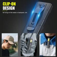 1PC LED Keychain Flashlight Rechargeable 550LM Portable Mini Torch Pocket Lantern Flood Work Light With Magnet For Emergency - Multicolor - View 8