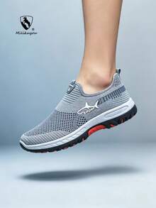 Zapatos deportivos para exteriores para hombres y mujeres, zapatos casuales cómodos y antideslizantes para hombres, zapatos ligeros y transpirables para hombres, zapatos de pareja para hombres y mujeres, zapatos de senderismo originales de marca, zapatos de correr árabes (patrón asimétrico) - Gris D20 - Ver 6